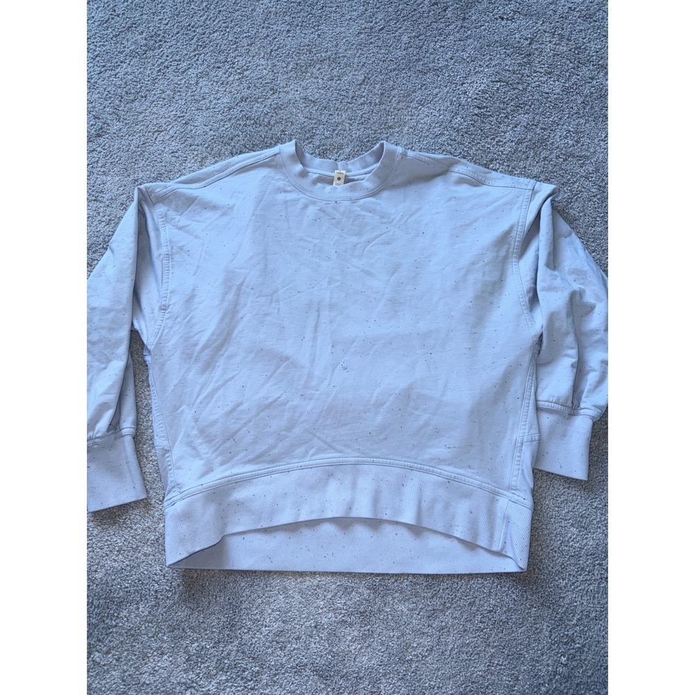 Lululemon Perfectly Oversized Crew Speckled Light Blue Confetti Sweatshirt 4